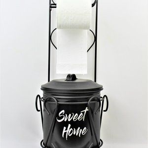 Toilet Paper Holder with Wrought Iron Stand